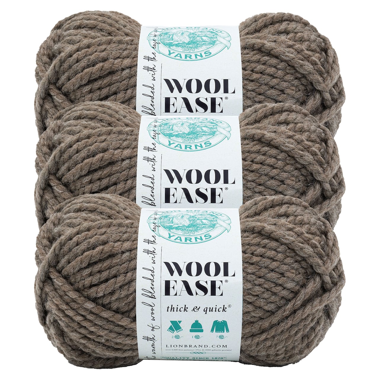 3 Pack Lion Brand® Wool-Ease Thick & Quick Yarn